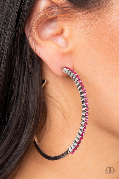 Paparazzi Earrings- Making Rounds - Pink