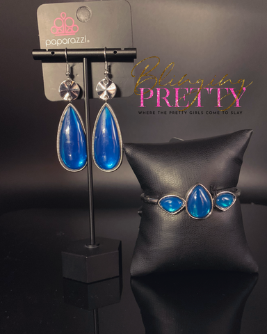 Paparazzi Earring & Bracelet Set - Blue Ocean