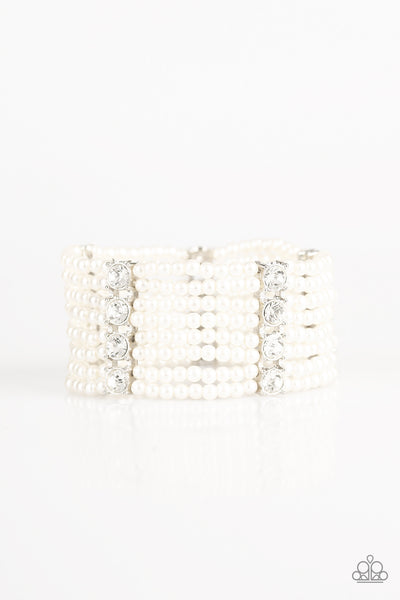 Paparazzi Bracelet- Get In Line - White Pearls Convention 2019 - SHOPBLINGINGPRETTY