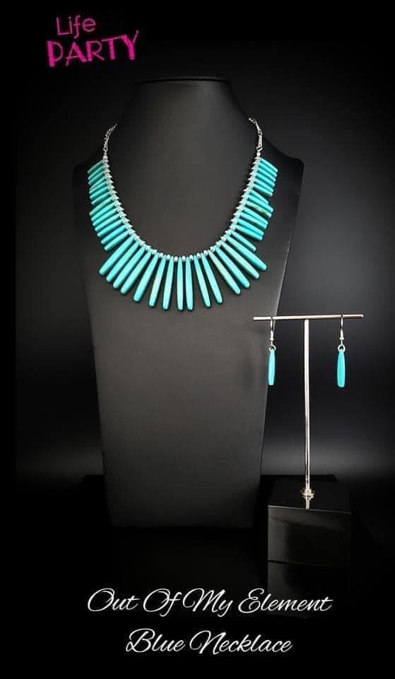 Paparazzi Necklace - Out Of My Element - Blue (July 2020 Life Of The Party) - SHOPBLINGINGPRETTY