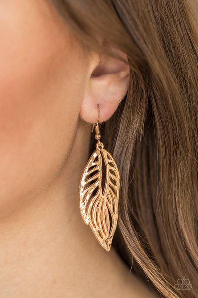 Paparazzi Earrings - Come Home To Roost - Gold - SHOPBLINGINGPRETTY