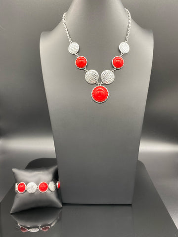 Paparazzi Necklace & Bracelet Set - Red