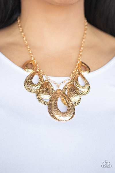 Paparazzi Necklaces  -  Teardrop Tempest - Gold