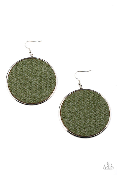 Paparazzi Earrings  - Wonderfully Woven - Green