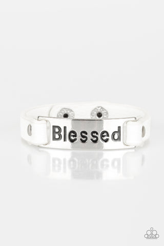 Paparazzi Bracelet - Count Your Blessings - White - SHOPBLINGINGPRETTY