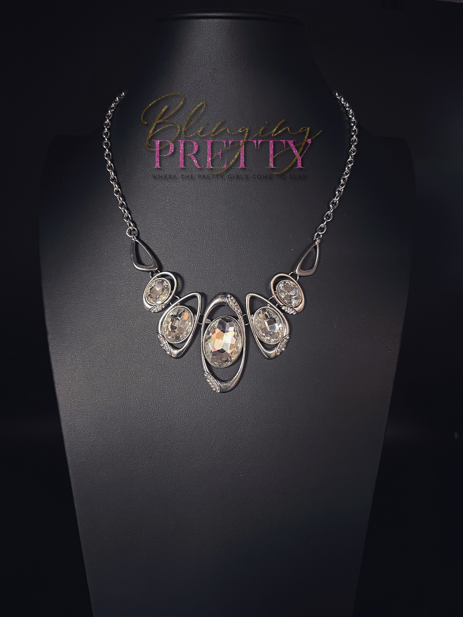 Paparazzi Necklace -  Hypnotic Twinkle - White (April 2022 Life Of The Party)