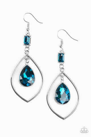 Paparazzi Earrings-  Priceless - Blue - SHOPBLINGINGPRETTY