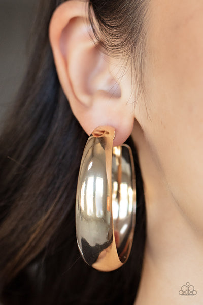 Paparazzi Earrings - Flat Out Flawless - Gold