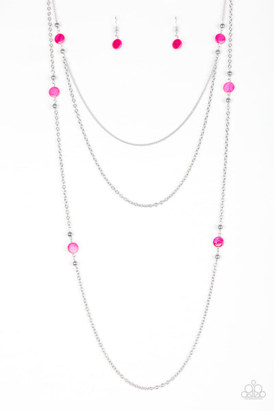 Paparazzi Necklace & Bracelet Set -So SHORE Of Yourself & One Bay At A Time Bracelet - Pink