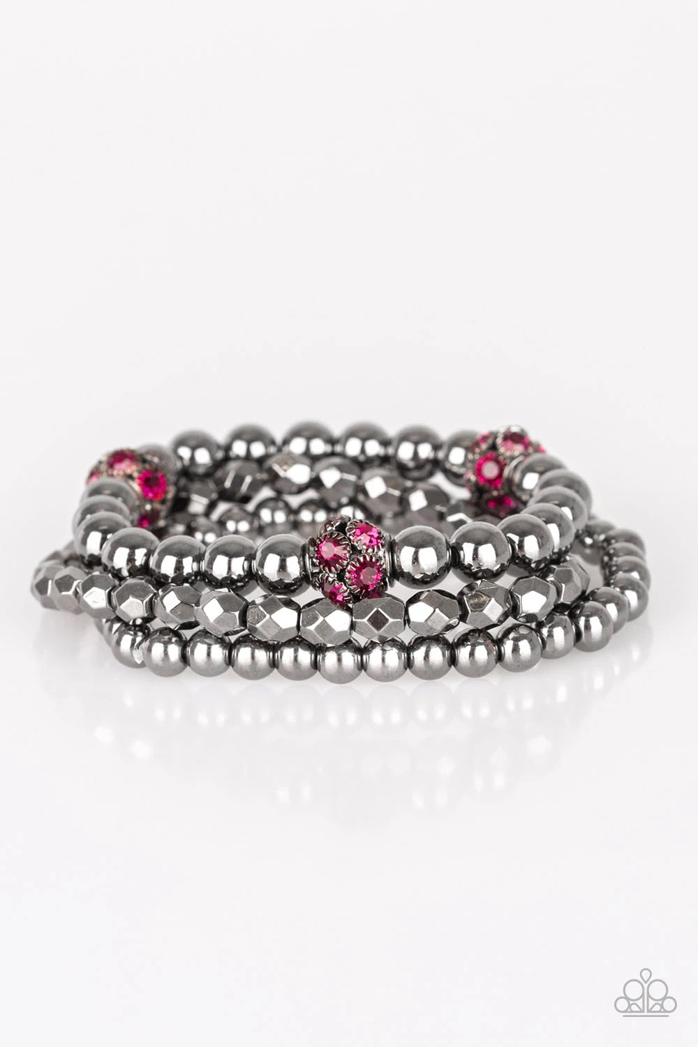 Paparazzi Bracelet - Noticeably Noir - Pink