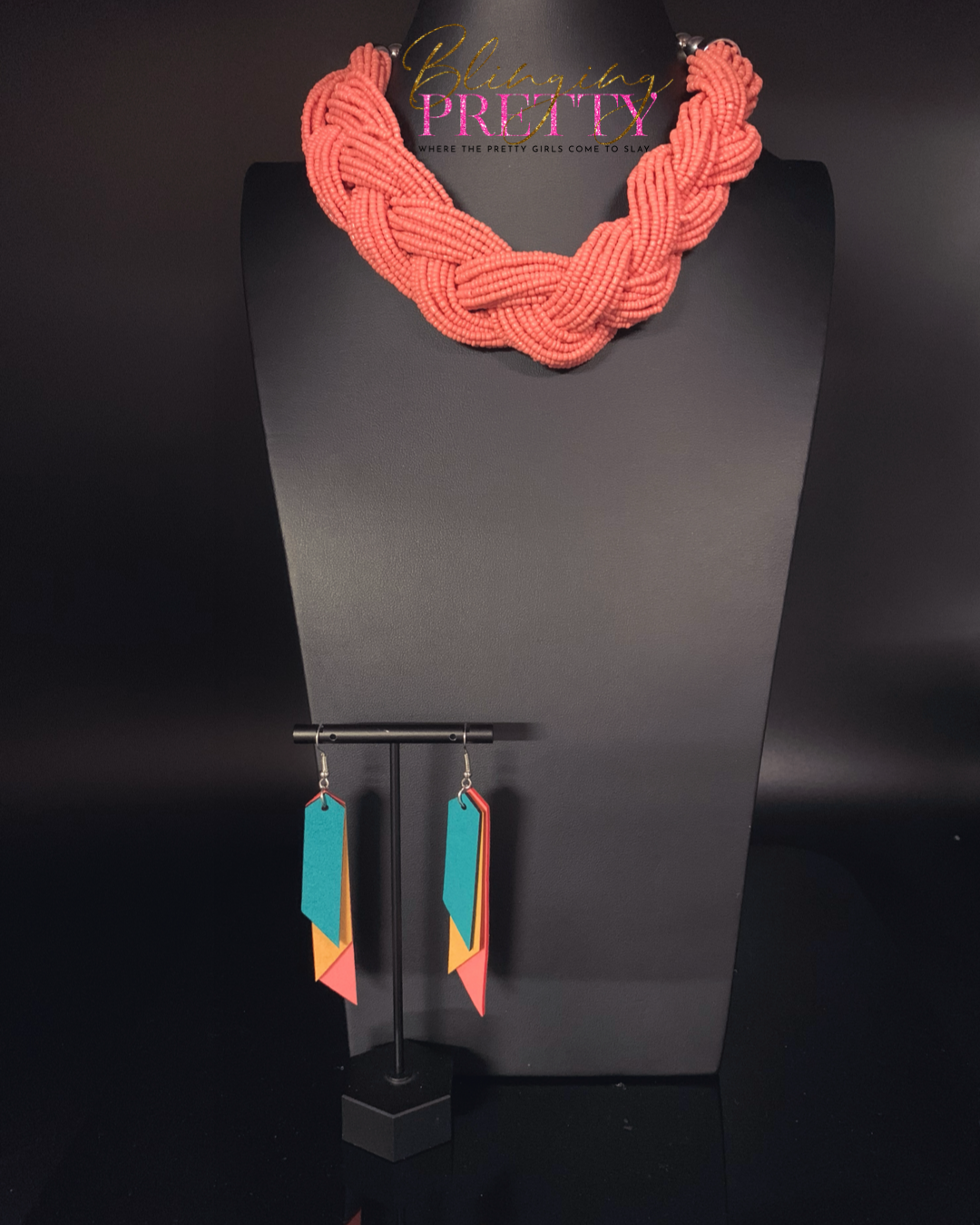 Paparazzi Necklace & Earrings Set - Orange & Multi