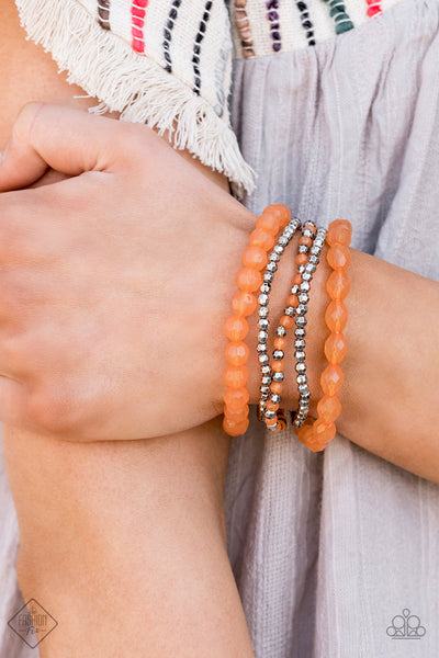 Paparazzi Bracelet - Sugary Sweet - Orange - SHOPBLINGINGPRETTY