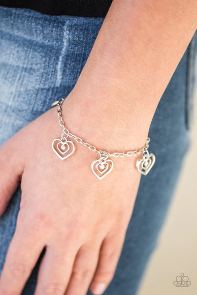 Paparazzi Bracelets - Unbreakable Hearts - White