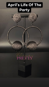 Paparazzi Earrings -  Social Sphere - Black (Life Of The Party April 2021)