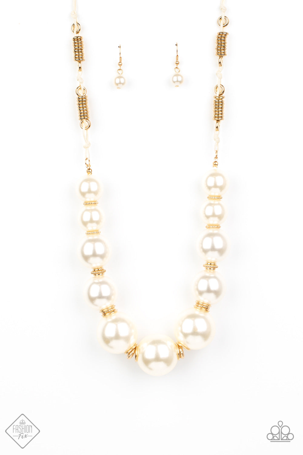 Paparazzi Necklaces  -  Pearly Prosperity - Gold (October 2020 Fashion Fix)
