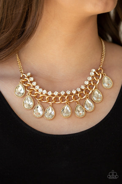 Paparazzi Necklace -  All Toget-HEIR Now - Gold - SHOPBLINGINGPRETTY