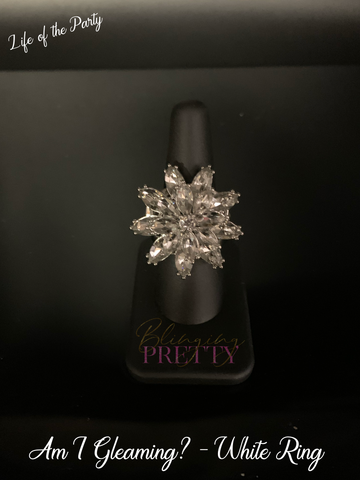 Paparazzi Ring - Am I Gleaming?  - White (February 2021 Life Of The Party)