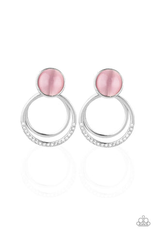 Paparazzi Earrings - Glow Roll - Pink