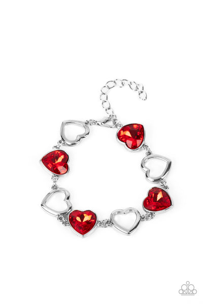 Paparazzi Necklace & Bracelet Set - Contemporary Cupid & Sentimental Sweetheart- Red