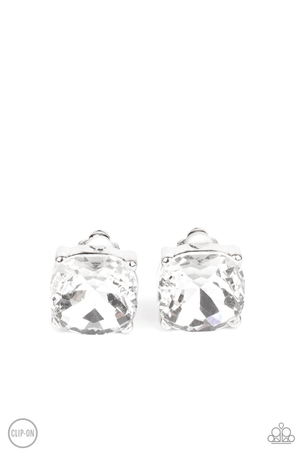 Paparazzi Earrings - Bombshell Brilliance - White