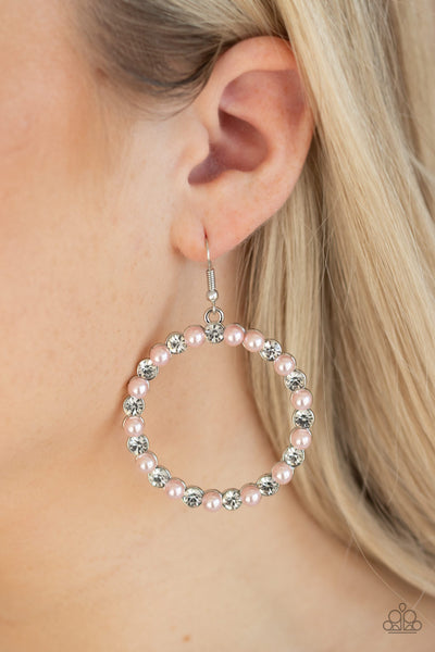 Paparazzi  Earrings -  Pearl Palace - Pink - SHOPBLINGINGPRETTY