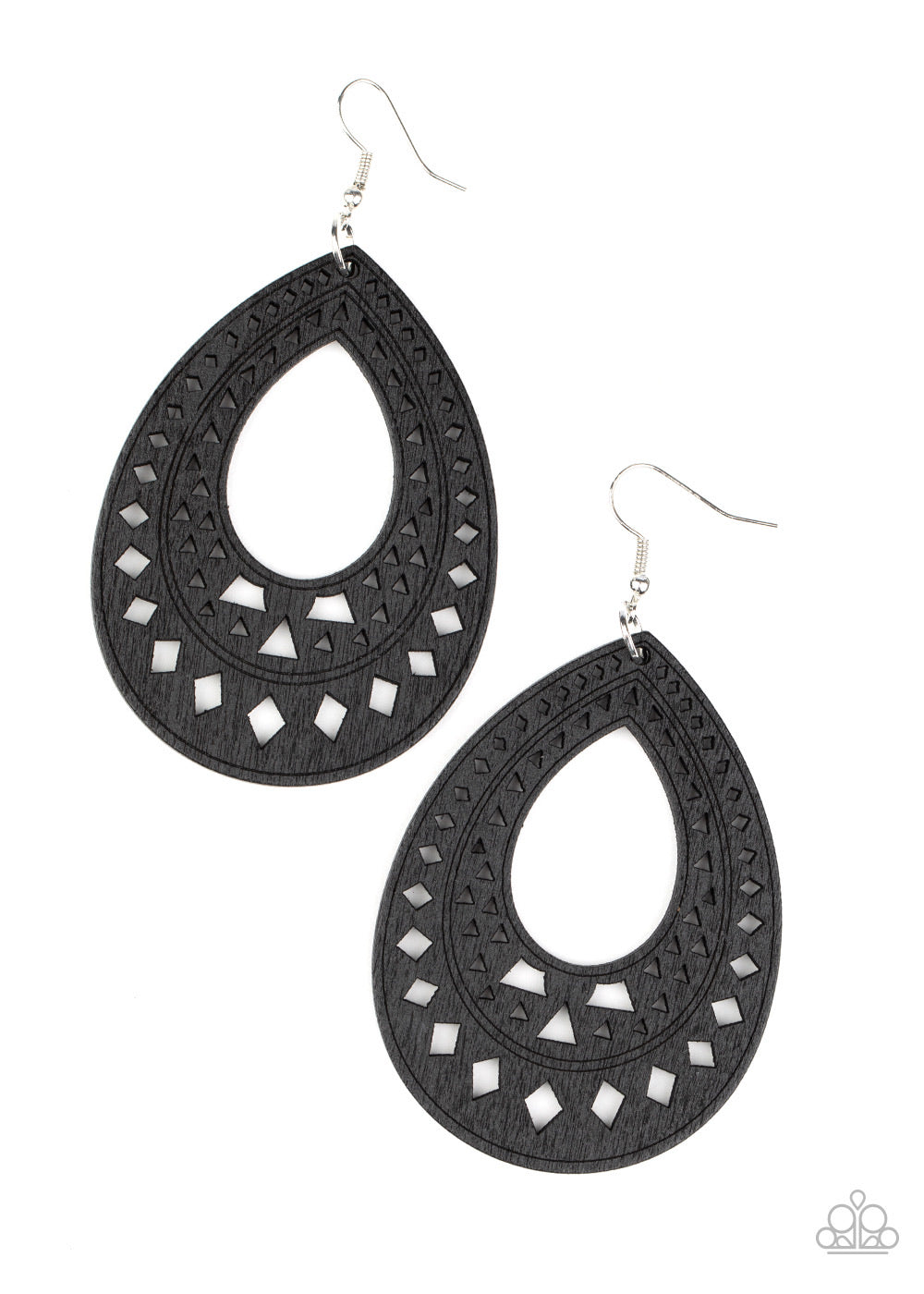 Paparazzi Earrings -  Belize Beauty - Black