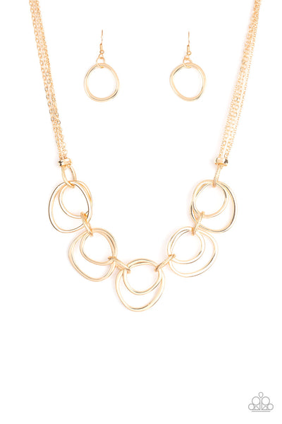 Paparazzi Necklaces  -  Asymmetrical Adornment - Gold