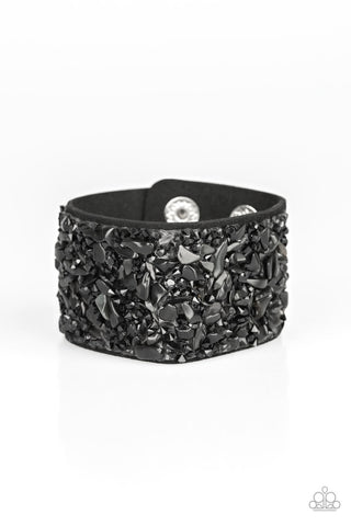 Paparazzi Bracelet -  Crush Rush- Black - SHOPBLINGINGPRETTY