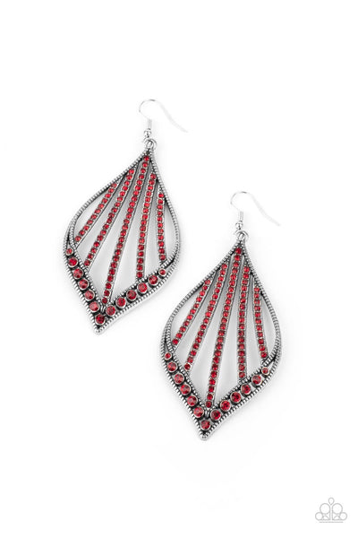 Paparazzi Earrings -  Showcase Sparkle - Red