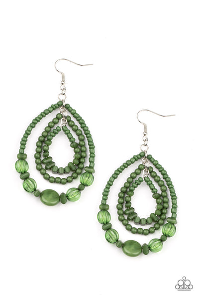 Paparazzi Earrings -  Prana Party - Green