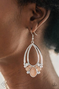 Paparazzi Earrings -    Look Into My Crystal Ball - Orange (February 2021 Fashion Fix)