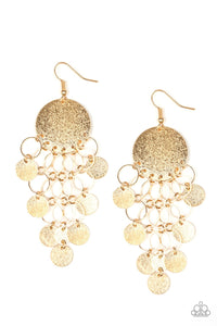 Paparazzi Earrings-  Turn On The BRIGHTS - Gold - SHOPBLINGINGPRETTY