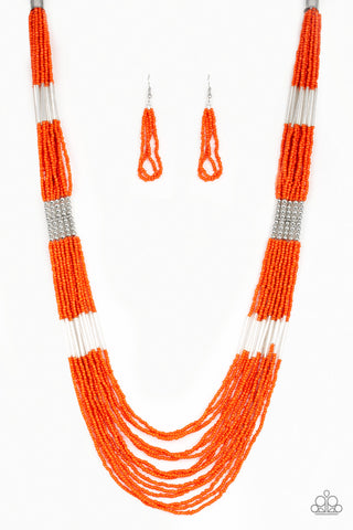 Paparazzi  Necklace - Let It BEAD - Orange - SHOPBLINGINGPRETTY