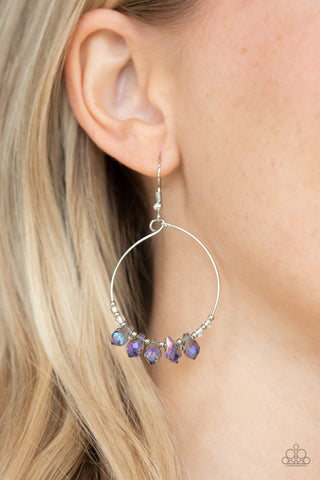 Paparazzi Earrings  -  Holographic Hoops - Multi