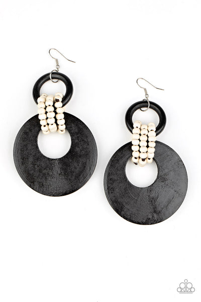 Paparazzi Earrings  - Beach Day Drama - Black