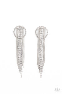 Paparazzi Earrings -  Dazzle By Default - White (January 2021 Life Of The Party)