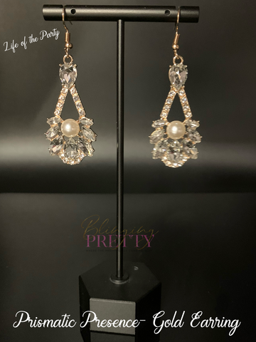 Paparazzi Earrings - Prismatic Presence - Gold (February 2021 Life Of The Party)