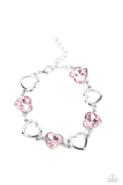 Paparazzi Necklace & Bracelet Set - Contemporary Cupid & Sentimental Sweetheart- Pink