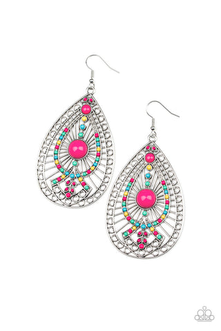 Paparazzi Earrings - Just Dropping By - Multi - SHOPBLINGINGPRETTY