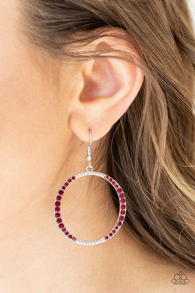 Paparazzi Earrings - Risky Ritz - Red - SHOPBLINGINGPRETTY