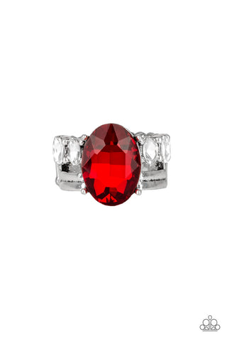 Paparazzi Ring - Shine Bright Like A Diamond - Red - SHOPBLINGINGPRETTY