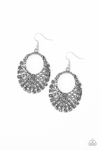 Paparazzi Earrings - Fierce Flash - Silver - SHOPBLINGINGPRETTY