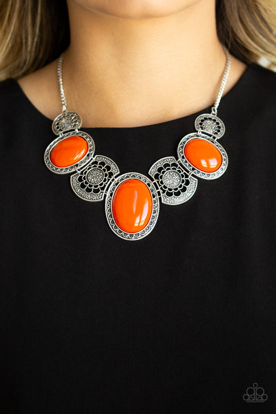 Paparazzi Necklace- The Medallion-aire - Orange - SHOPBLINGINGPRETTY