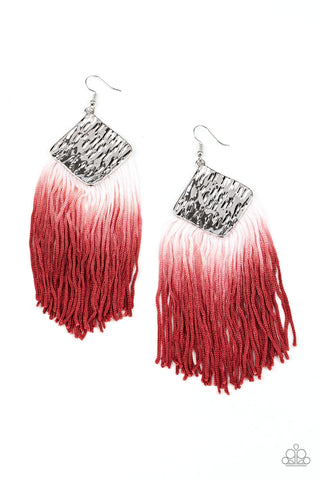 Paparazzi Earrings -  DIP The Scales - Red
