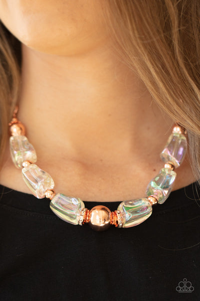 Paparazzi Necklace- Iridescently Ice Queen - Copper