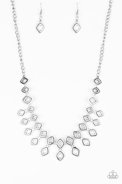 Paparazzi Necklaces - Geocentric - Silver