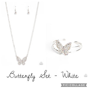 Paparazzi Bracelet & Necklace Set - Butterfly Bella - Multi & Baroque Butterfly Necklace
