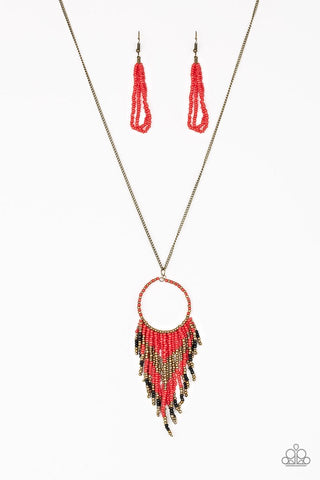 Paparazzi Necklace- Badlands Beauty -Red - SHOPBLINGINGPRETTY