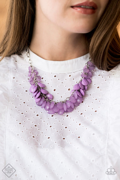 Paparazzi Necklace - Colorfully Clustered - Purple - SHOPBLINGINGPRETTY