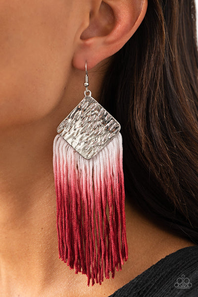 Paparazzi Earrings -  DIP The Scales - Red